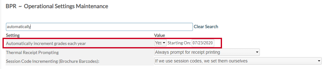 automatically increment grades