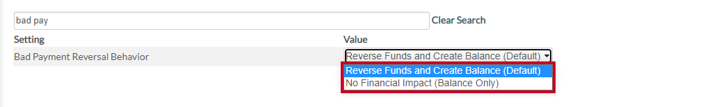 value bad payment