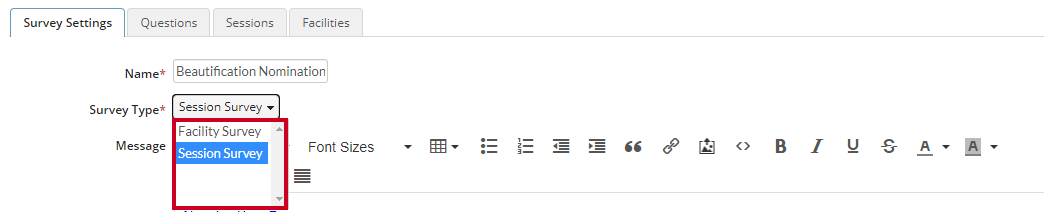 survey type