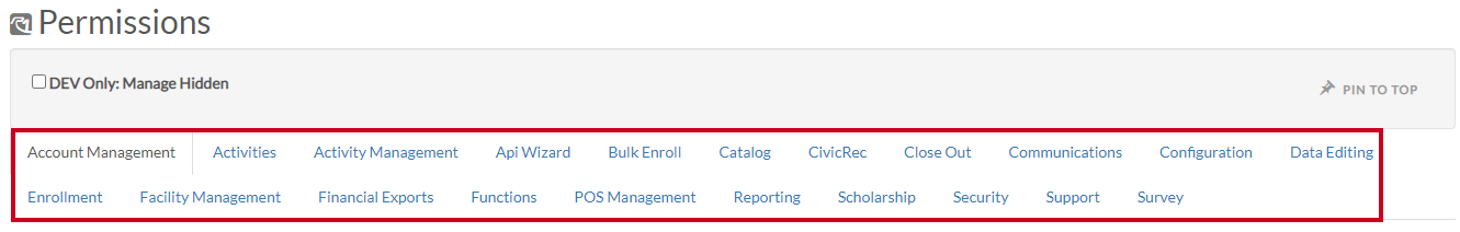 permissions tabs
