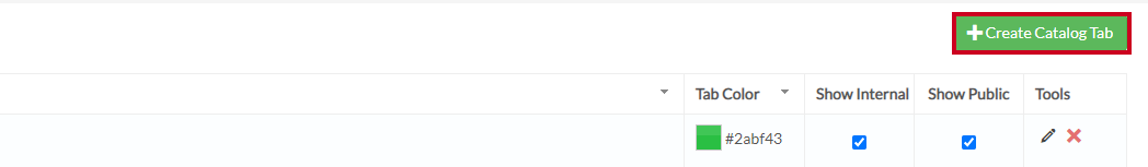 create catalog tab