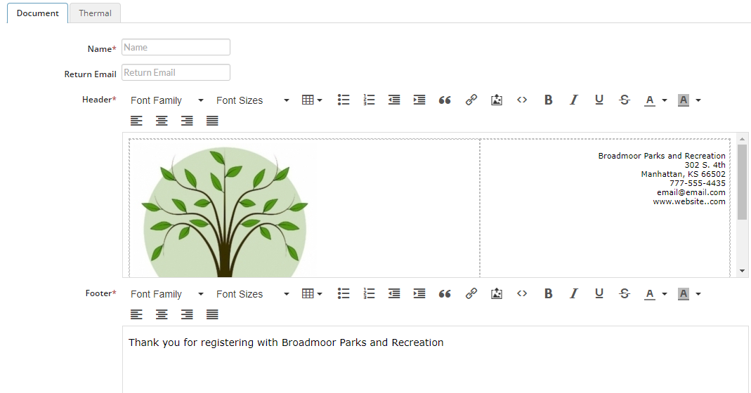 document fields