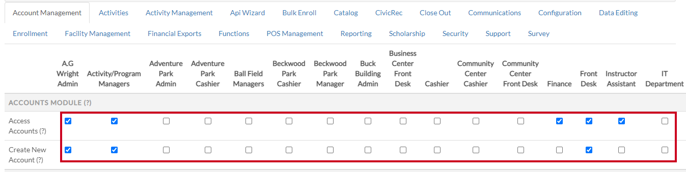 access groups permissions