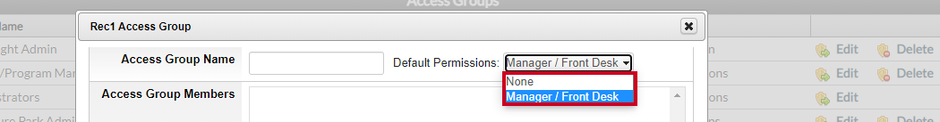 default permissions