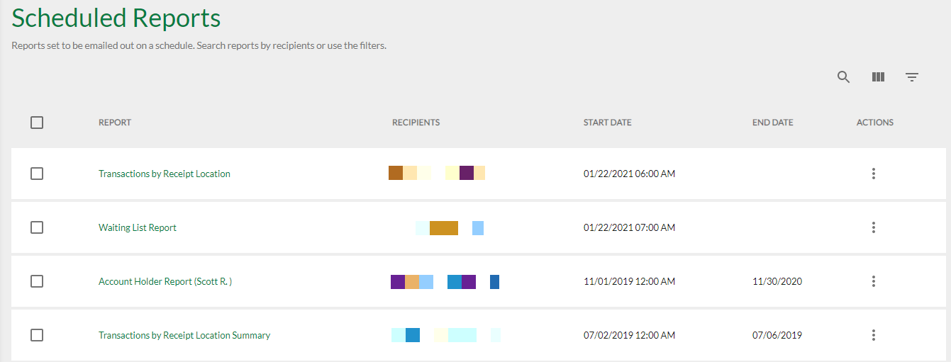 view scheduled reports