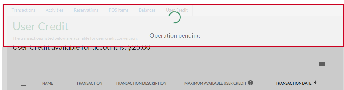 operation pending