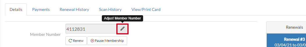 edit member number