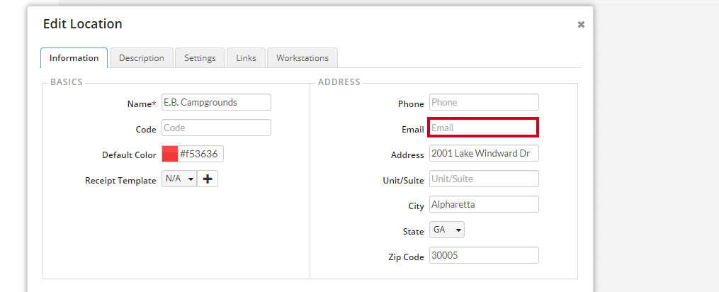 email location