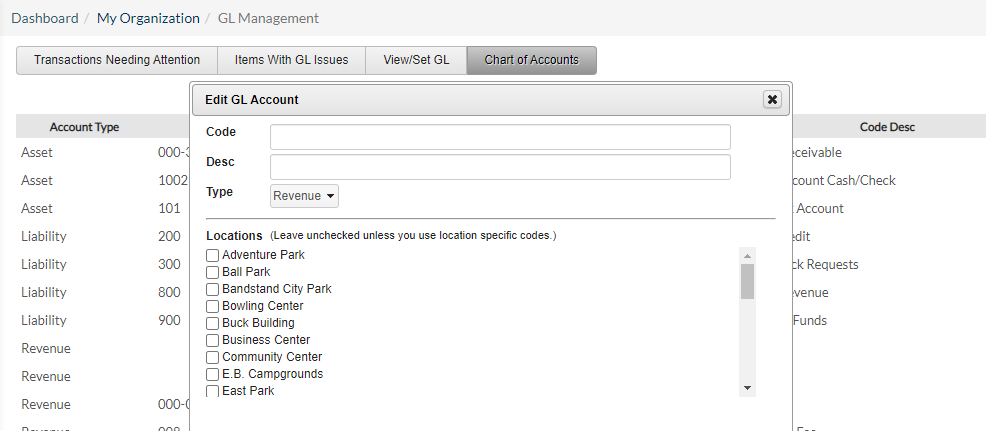 add gl account