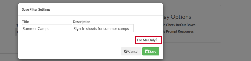 for me only