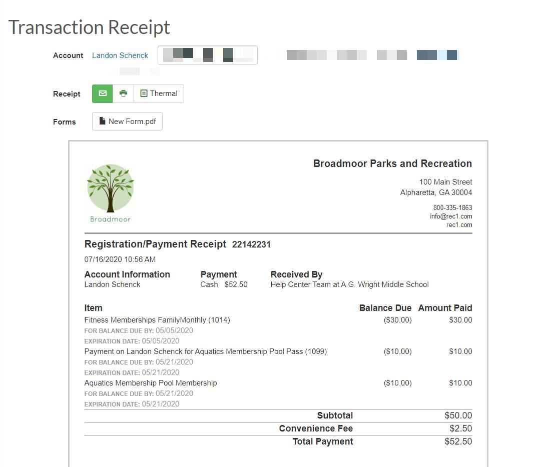 transaction receipt