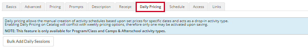 daily pricing