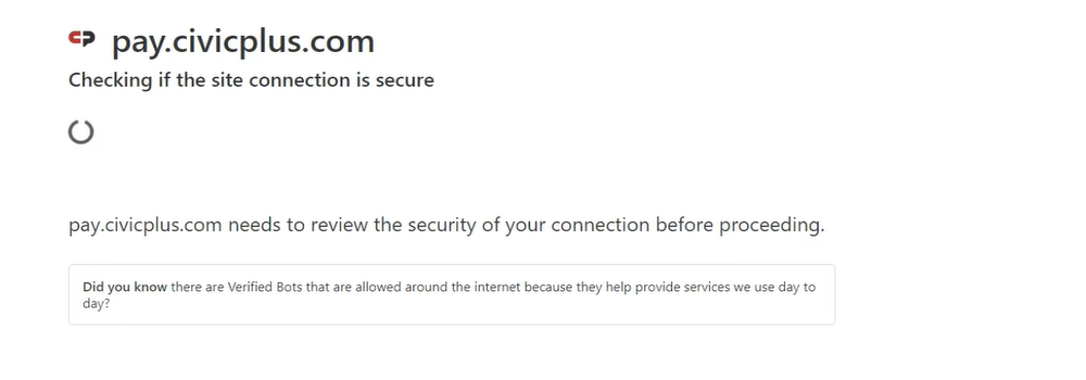 Checking if the site connection is secure screen.