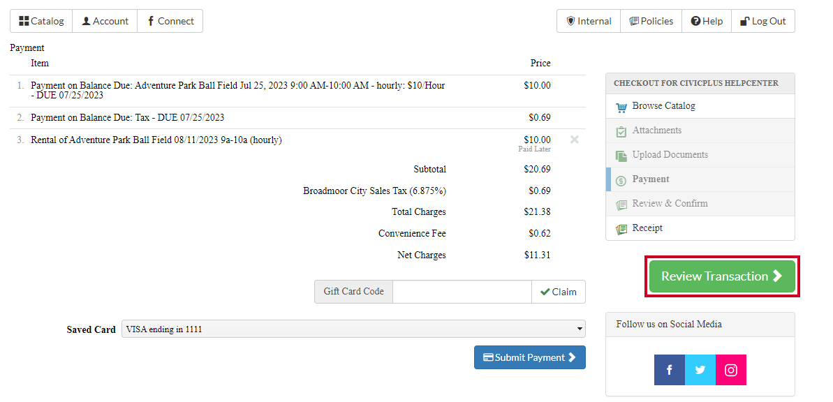 Review Transaction
