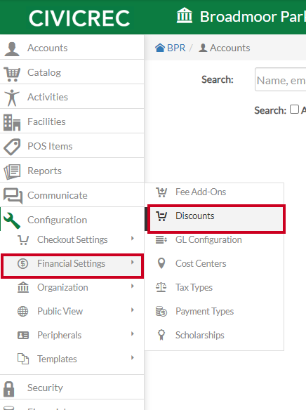 Rec Financial Settings to Discounts.png