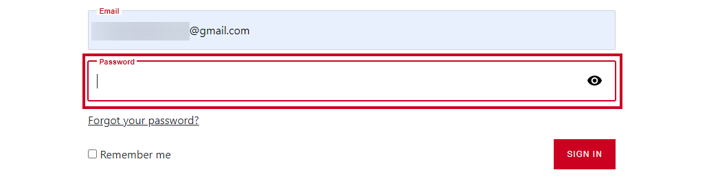 Password field.