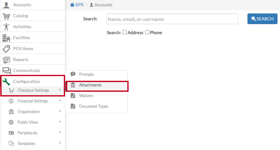 Rec Configuration Attachments Tab 