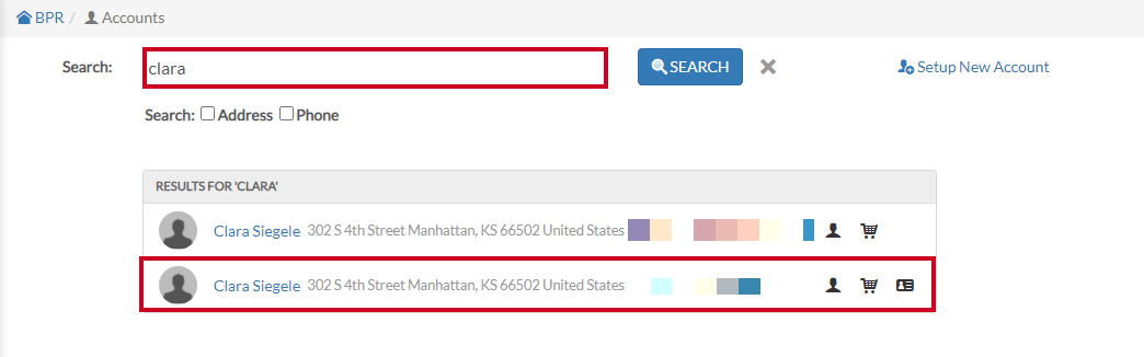 Rec Account Use the Search bar and select your desired user