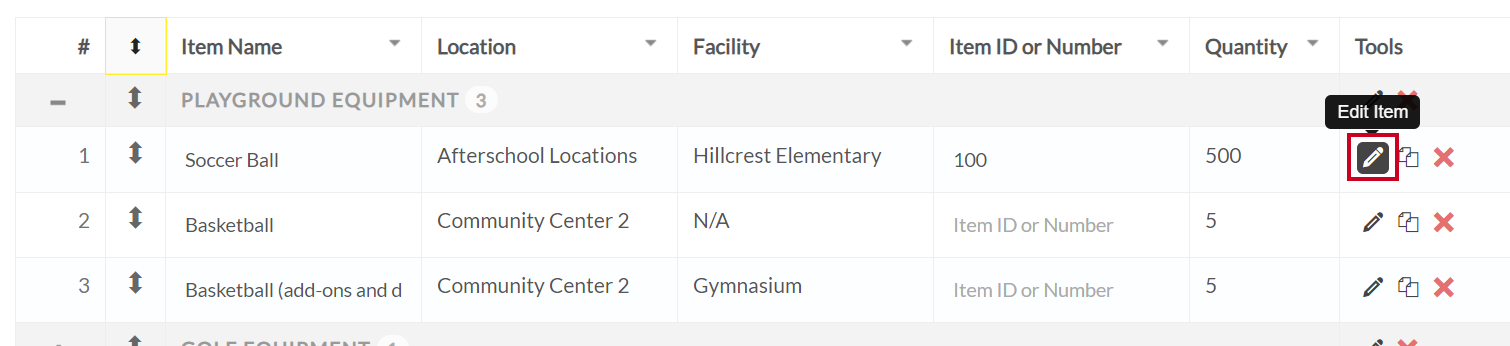 Rec Equipment Rentals Item List Edit Pencil Icon.png