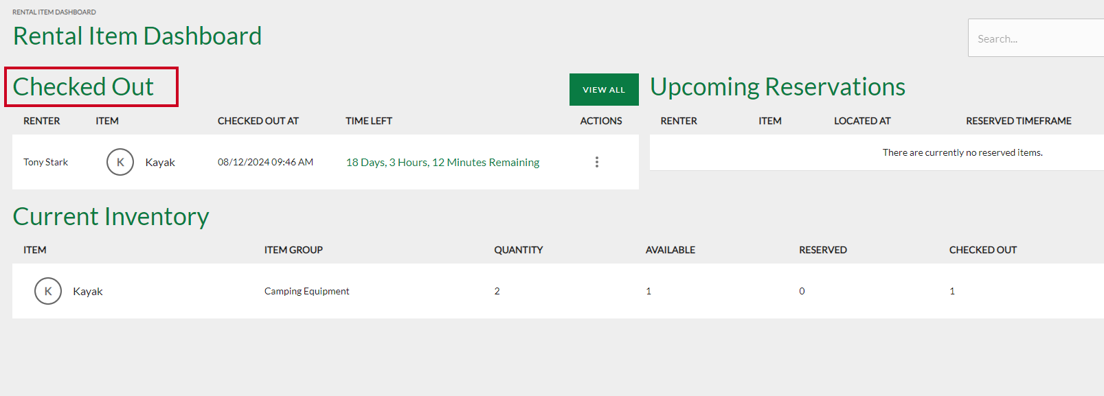 Rec Equipment Rental Dashboard Check Out Items.png