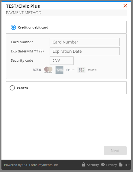 Card Checkout.