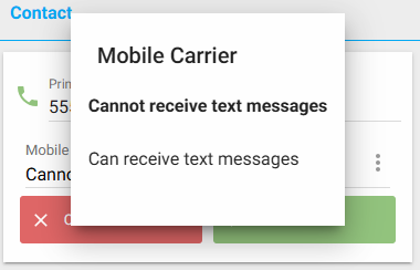 Rec Mobile Account Creation Text Message