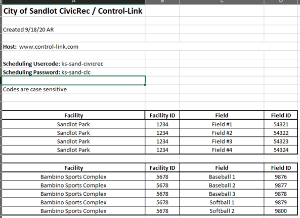 musco excel template example