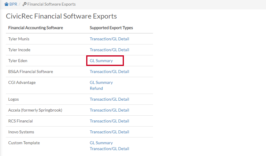 supported export type