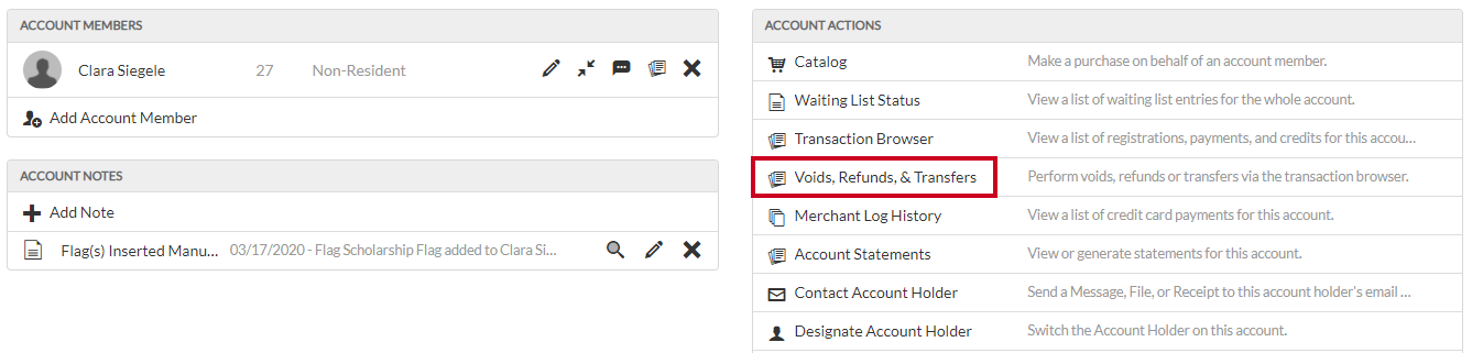voids refunds and transfers