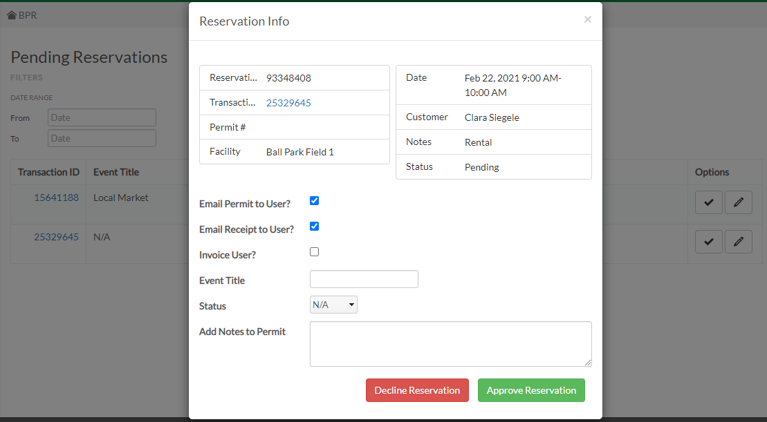review reservation