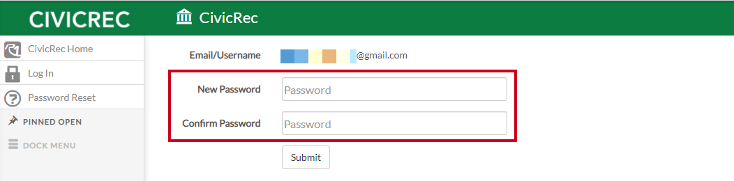 new password