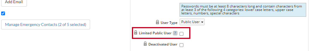 uncheck limited public user