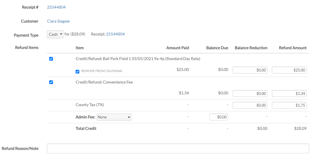 refund options
