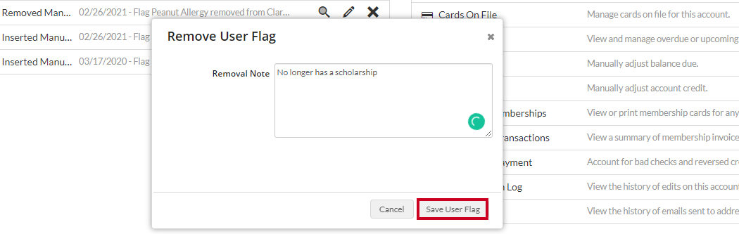save user flag