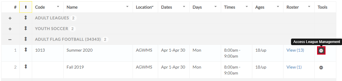 access league management