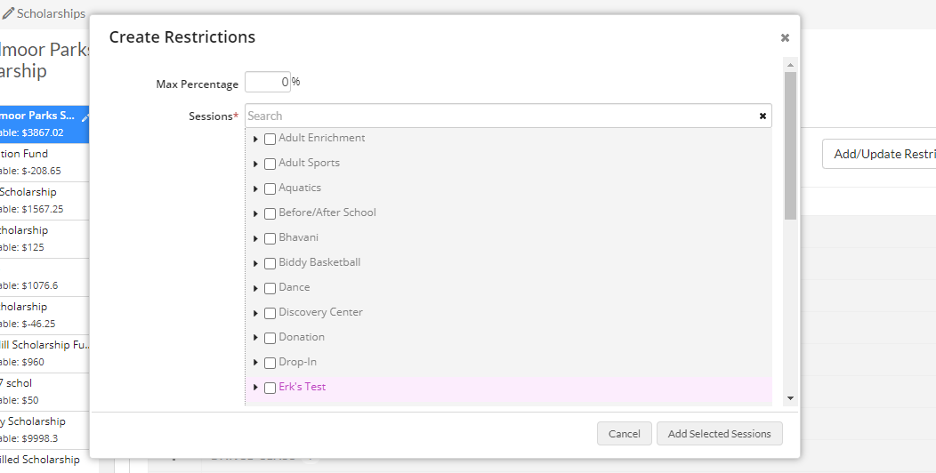 create restrictions