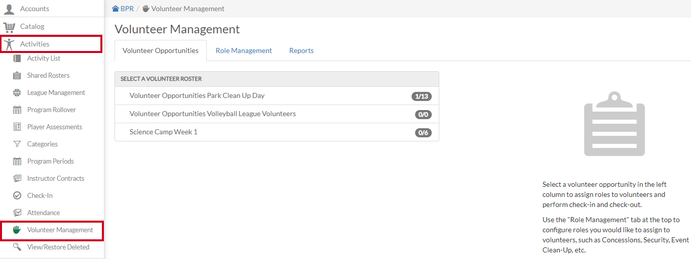 volunteer management