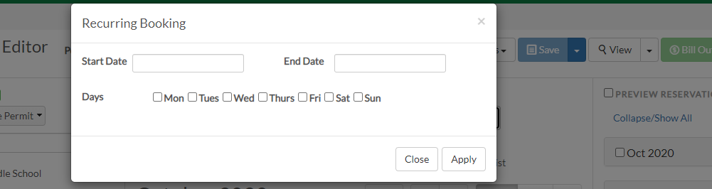 recurring booking