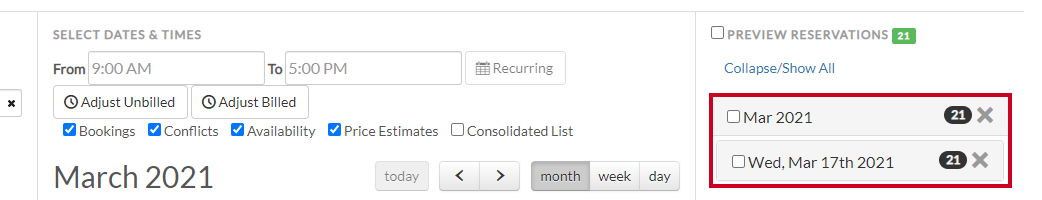 preview reservations