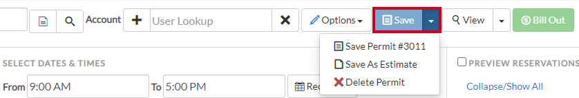 save options