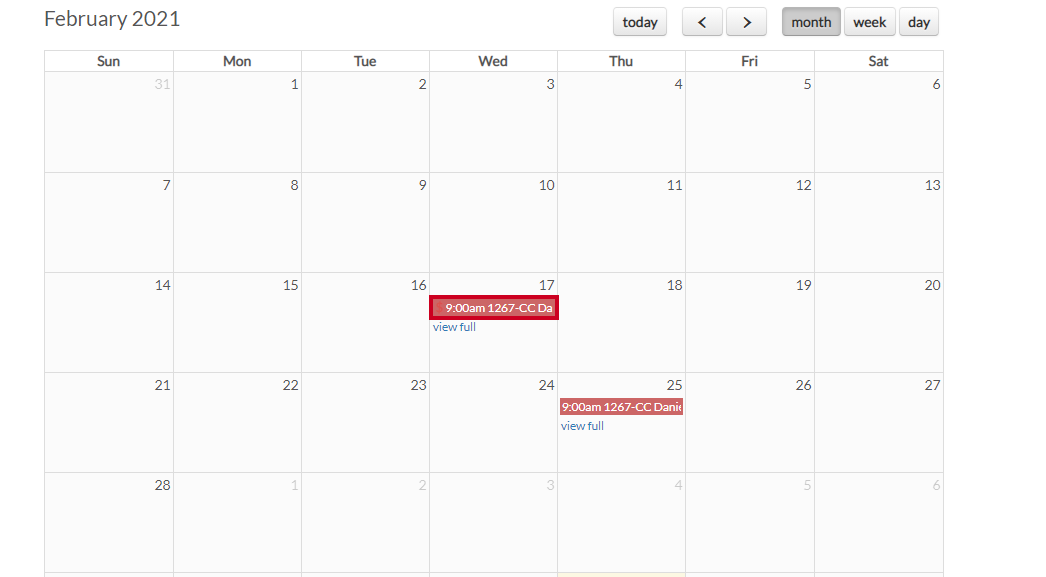 select permit on calendar