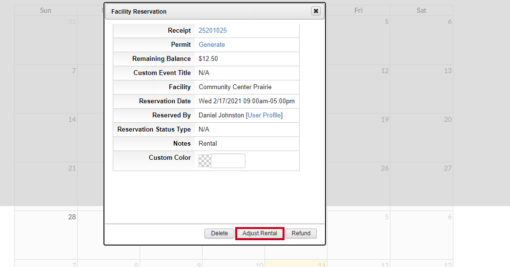 adjust rental