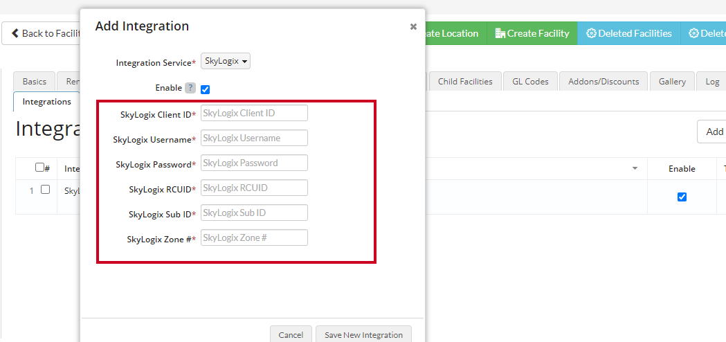 skylogix settings