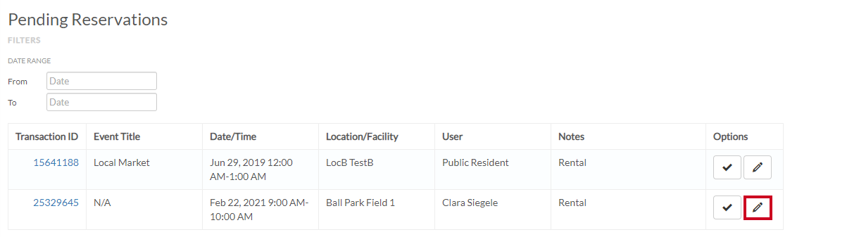 edit reservation
