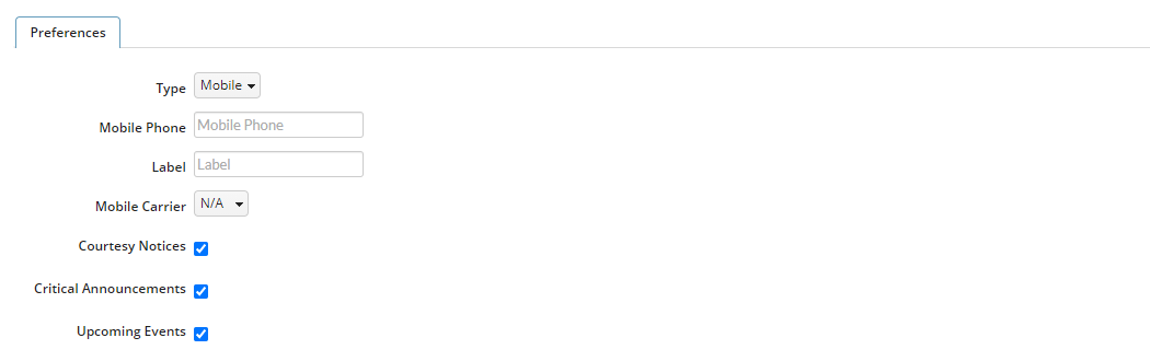mobile preferences