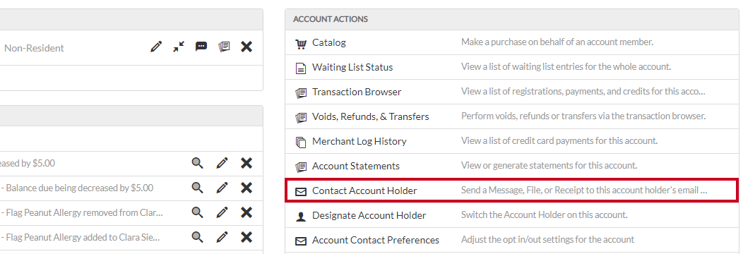 contact account holder