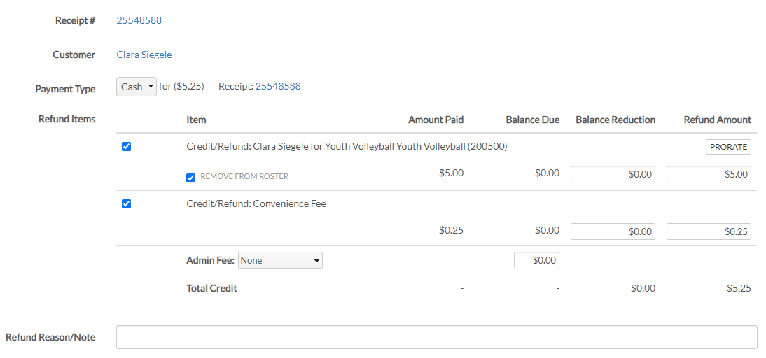 payment plan refund