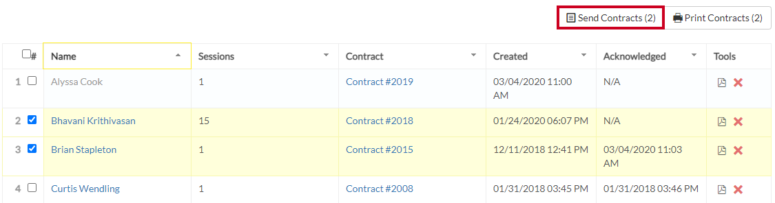send contracts