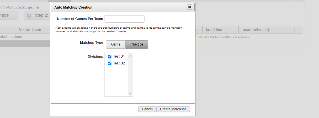 auto matchup fields