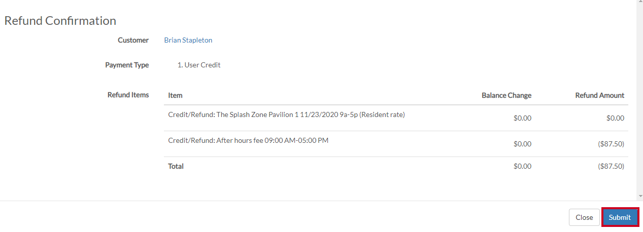 submit refund